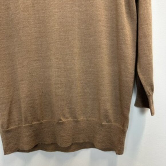 J.Crew Merino Wool Crew Neck Sweater Medium Tan Brown - Picture 7 of 13